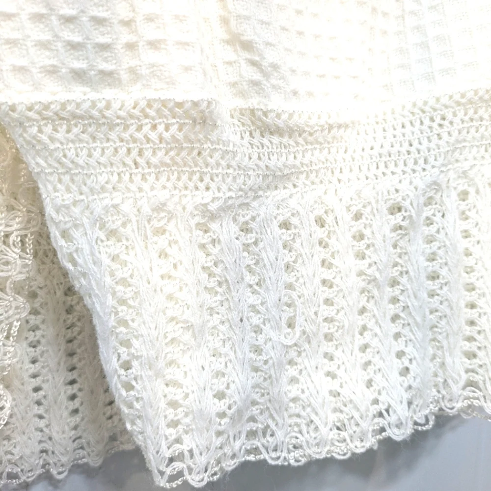 Vintage Waffle‎ Knit Baby Blanket Delicate Soft Lightweight